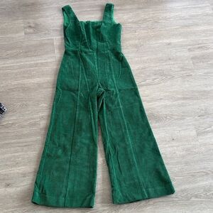 STAUD Forest Green Corduroy Jumpsuit